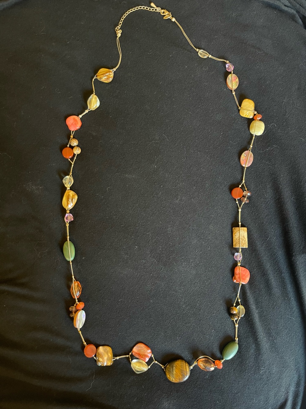 Lia Sophia Multicolor Bead Necklace with Gold-Tone Accents